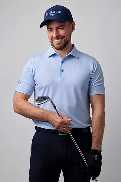 Mens Micro Fan Print Performance Golf Shirt