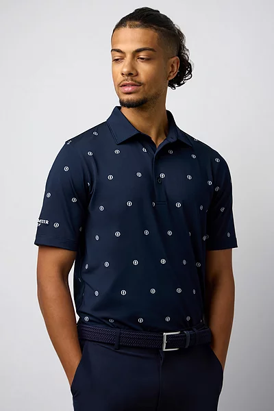 Mens The Open Trophy Print Performance Golf Shirt