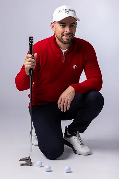 The Open Mens Quarter Zip Lambswool Midweight Golf Sweater