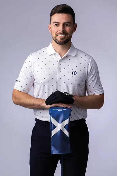 The Open Mens Printed Performance Golf Shirt