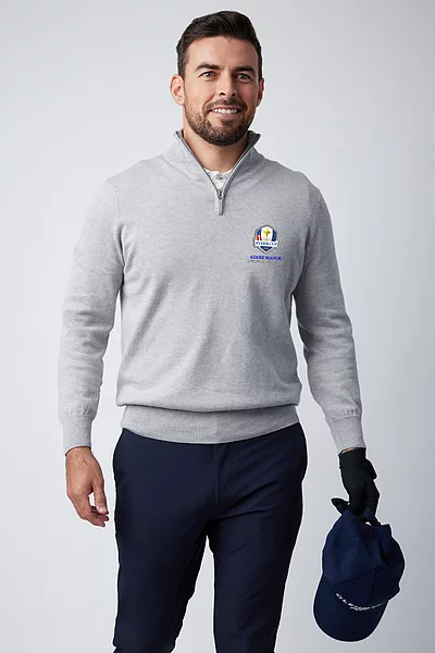 Official Ryder Cup 2027 Mens Quarter Zip Lightweight Cotton Golf Sweater