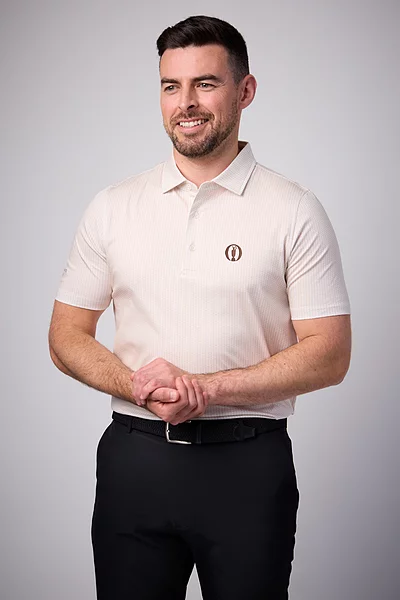 The Open Mens Flag Print Mercerised Cotton Golf Shirt