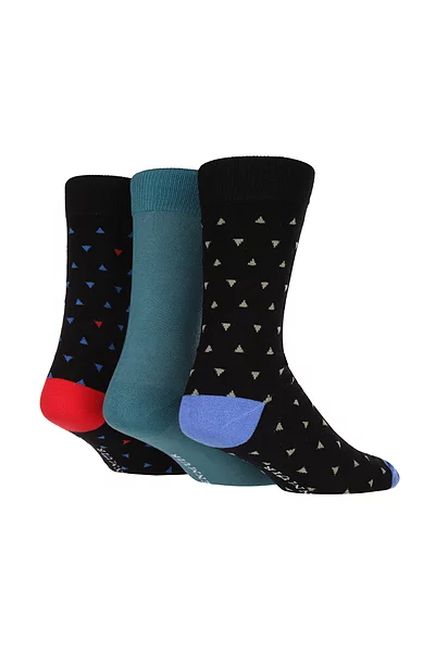 Mens 3 Pair Bamboo Triangle Patterned Socks