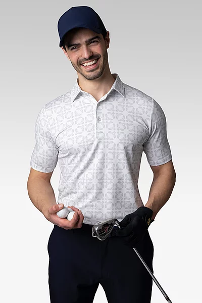 Mens Eagle Bird Print Performance Golf Shirt