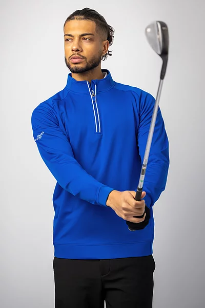 Mens Quarter Zip Rib Performance Golf Midlayer