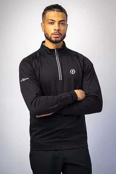 The Open Mens Quarter Zip Rib Performance Golf Midlayer