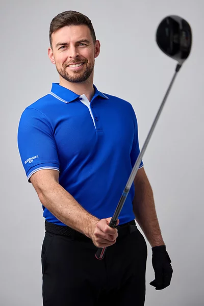 Mens Tipped Performance Pique Golf Polo Shirt