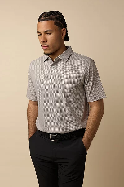 Mens Geometric Tee Tailored Collar Golf Shirt