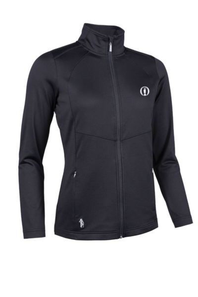 The Open Ladies Full Zip Coverstitch Panelled Performance Midlayer Midweight Jacket