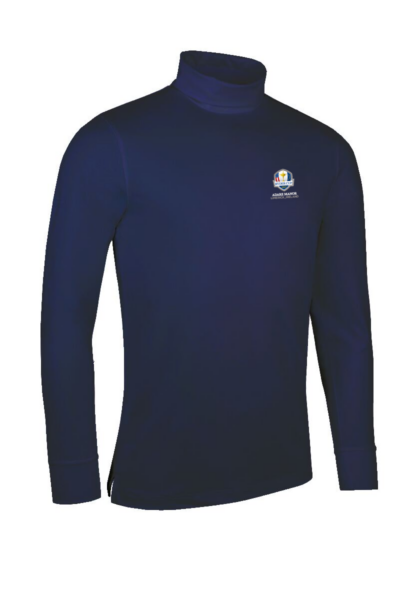 Official Ryder Cup 2027 Mens Long Sleeve Cotton Roll Neck Golf Shirt