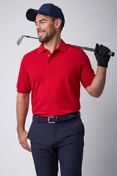 Mens Cotton Pique Golf Polo Shirt