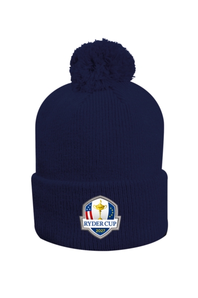 Official Ryder Cup 2027 Unisex Thermal Lined Turn Up Rib Merino Golf Bobble Hat