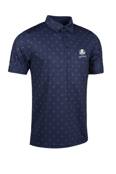 Official Ryder Cup 2027 Mens All Over Trophy Print Performance Polo Shirt