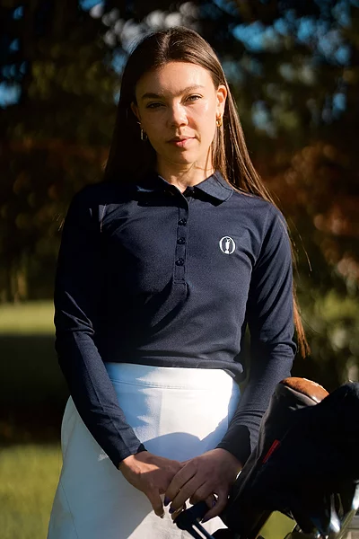 The Open Ladies Long Sleeve Performance Pique Golf Polo Shirt