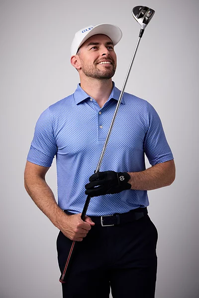 Mens Micro Tee Print Performance Golf Shirt