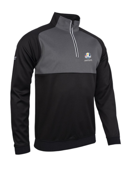 Official Ryder Cup 2027 Mens Quarter Zip Colour Block Performance Golf Midlayer