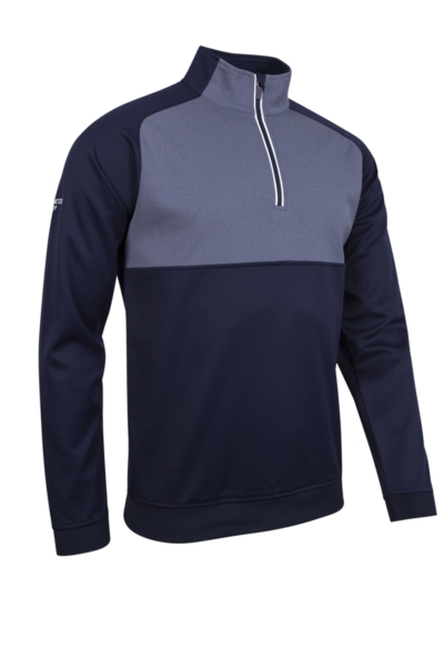 Mens Quarter Zip Colour Block Performance Golf Midlayer