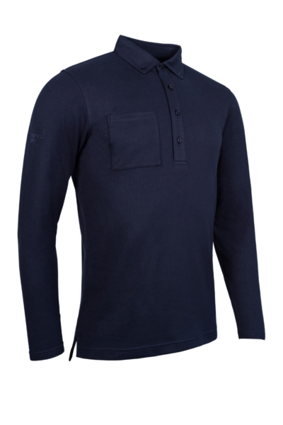 Mens Long Sleeve Thermal Performance Golf Polo Shirt