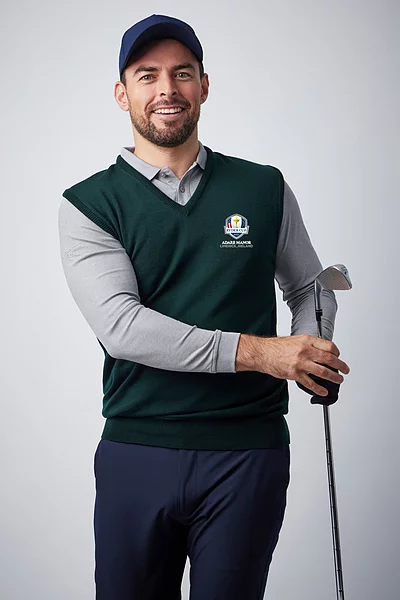 Official Ryder Cup 2027 Lightweight Mens V Neck Merino Wool Golf Slipover