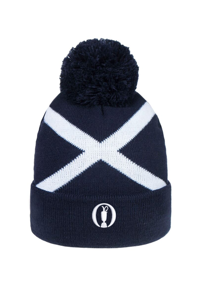 The Open Unisex Thermal Lined Saltire Golf Bobble Beanie Hat