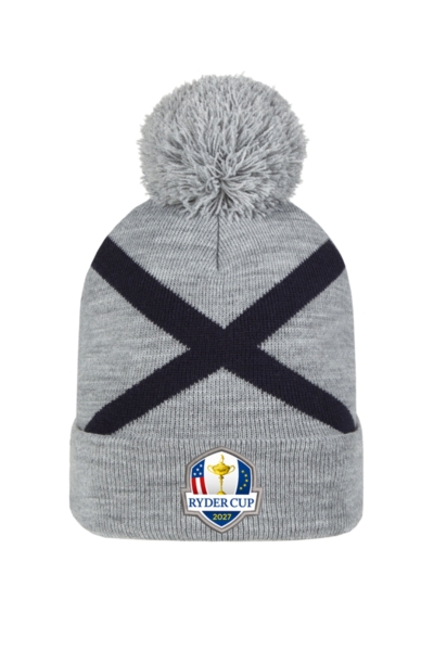 Official Ryder Cup 2027 Unisex Thermal Lined Saltire Golf Bobble Beanie Hat