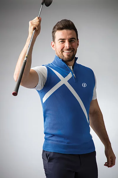 The Open Mens Quarter Zip Saltire Cross Cotton Lightweight Golf Slipover