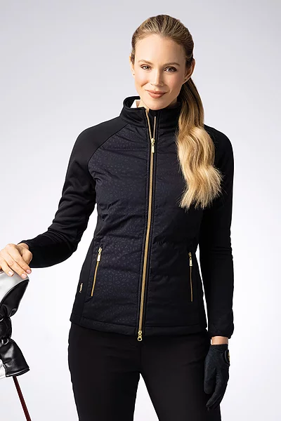 Ladies Full Zip Bonded Padded Hybrid Down Heavyweight Golf Jacket
