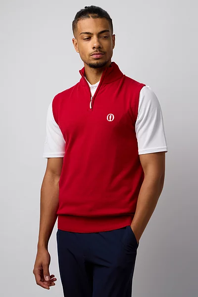 The Open Mens Quarter Zip Lightweight Cotton Lightweight Golf Slipover