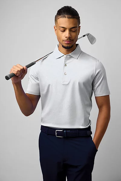 Mens Plain Tailored Collar Mercerised Cotton Golf Shirt