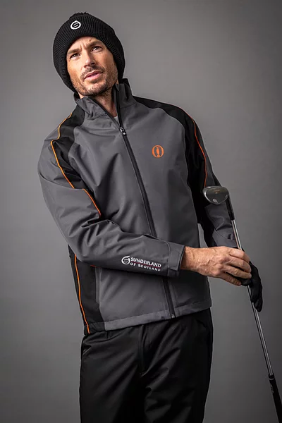 The Open Mens Contrast Shoulder Panel Waterproof Golf Jacket