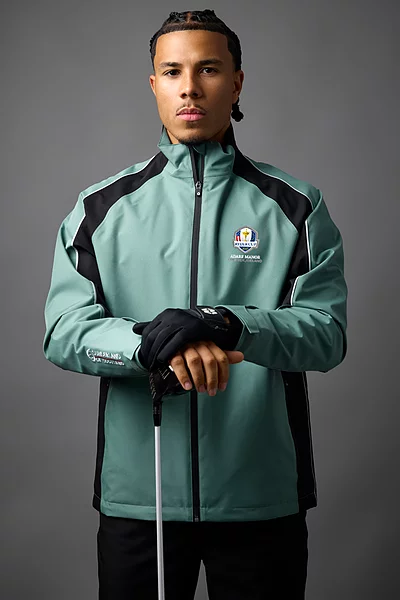 Official Ryder Cup 2027 Mens Contrast Shoulder Panel Waterproof Golf Jacket