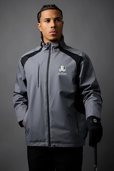 Official Ryder Cup 2027 Mens Zip Front Stretch Back Panelled Waterproof Golf Jacket