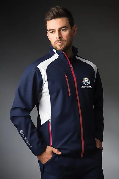 Official Ryder Cup 2027 Mens Zip Front Stretch Back Panelled Waterproof Golf Jacket