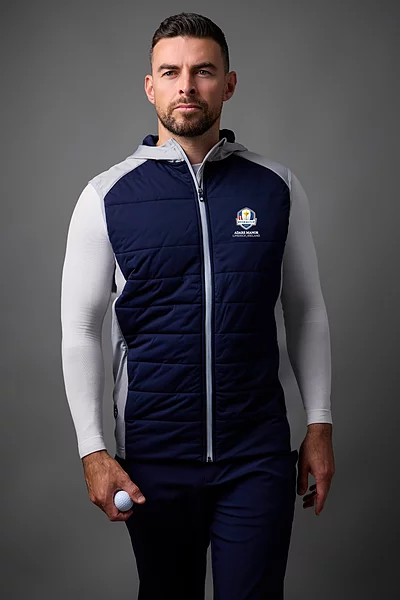 Official Ryder Cup 2027 Mens Hybrid Padded Performance Sleeveless Midweight Golf Hoodie