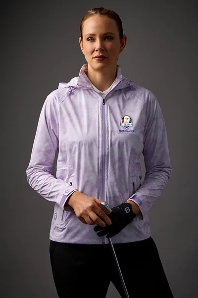 Official Ryder Cup 2027 Ladies Concealed Hood Lightweight Waterproof Golf Jacket