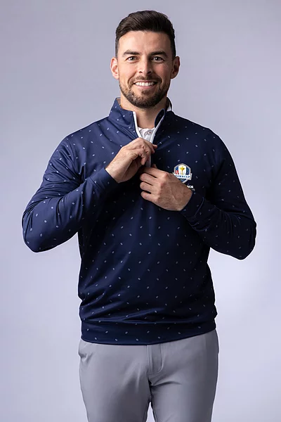 Official Ryder Cup 2027 Mens Quarter Zip Lightweight Performance Golf Midlayer