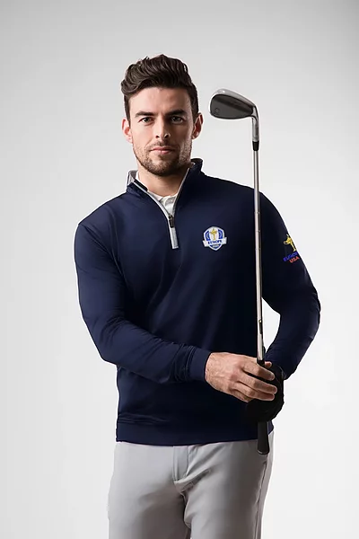 Official Ryder Cup 2025 Winners Mens Quarter Zip Lightweight Performance Golf Midlayer