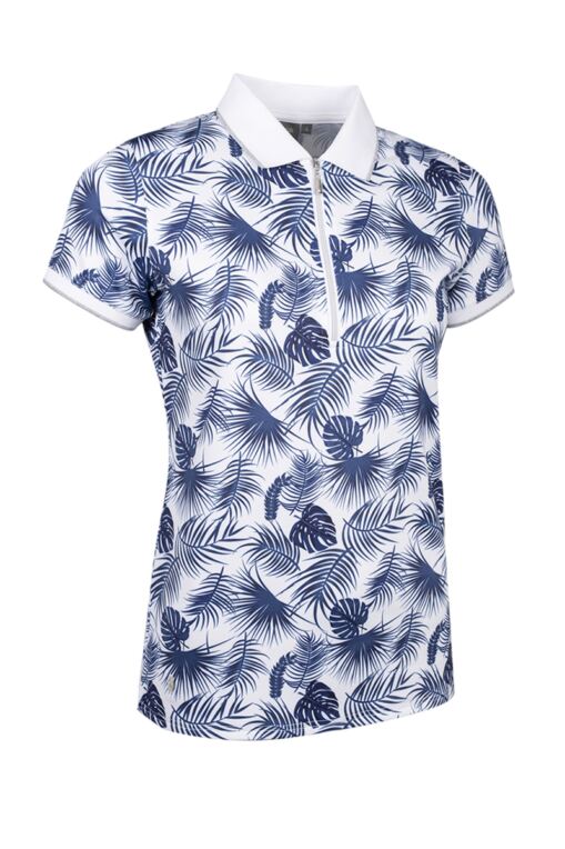 Spiral Blue Swirl Tie Die Women's Golf Shirts main image 0