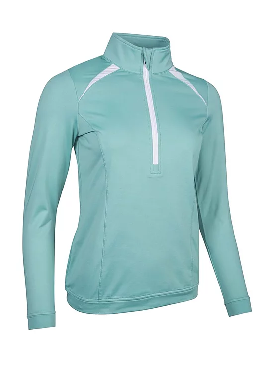 Ladies Quarter Zip Shoulder Panelled Performance Fleece Golf Midlayer Sale