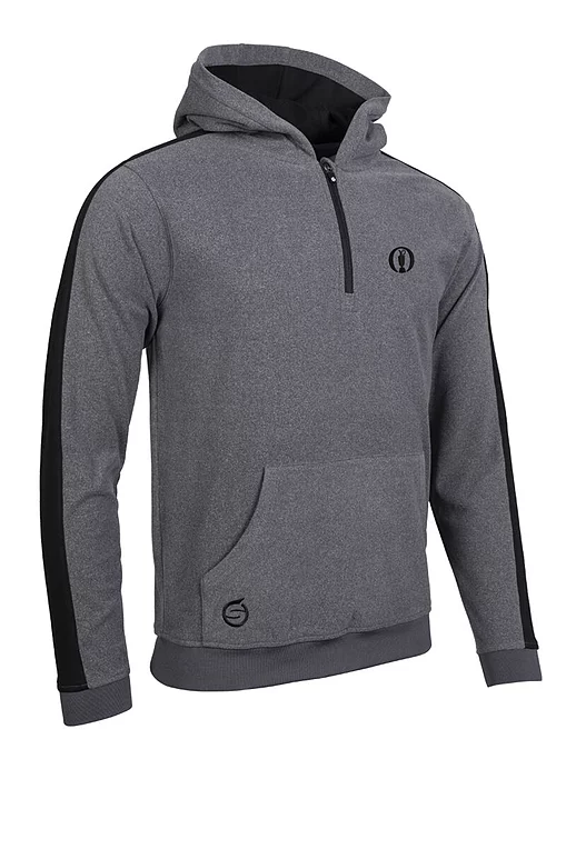 The Open Mens Thermal Contrast Sleeve Fleece Showerproof Golf Hoodie