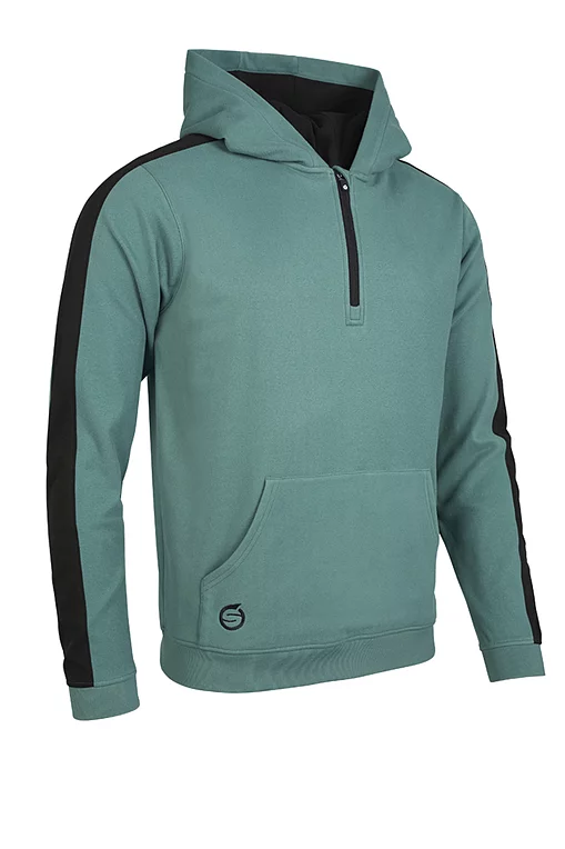 Mens Thermal Contrast Sleeve Fleece Showerproof Golf Hoodie