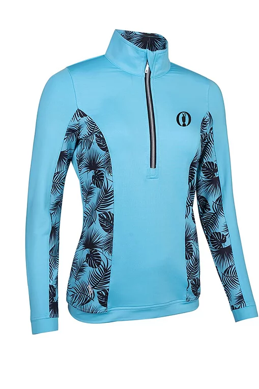 The Open Ladies Quarter Zip Lightweight Shaped Panel Performance Golf Midlayer
