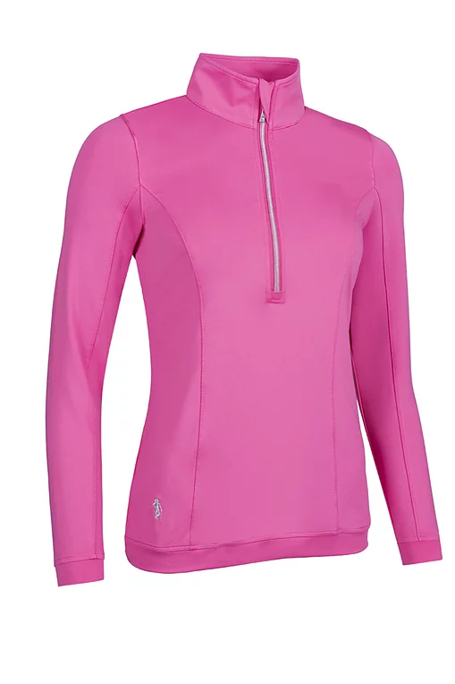 Ladies Quarter Zip Lightweight Shaped Panel Performance Golf Midlayer Ladies Quarter Zip Lightweight Shaped Panel Performance Golf Midlayer
