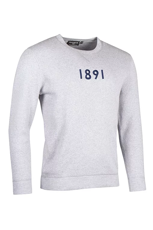 Mens and Ladies Crew V Insert Touch of Cashmere Chest Heritage Luxury Sweatshirt Sale Light Grey Marl/Navy M