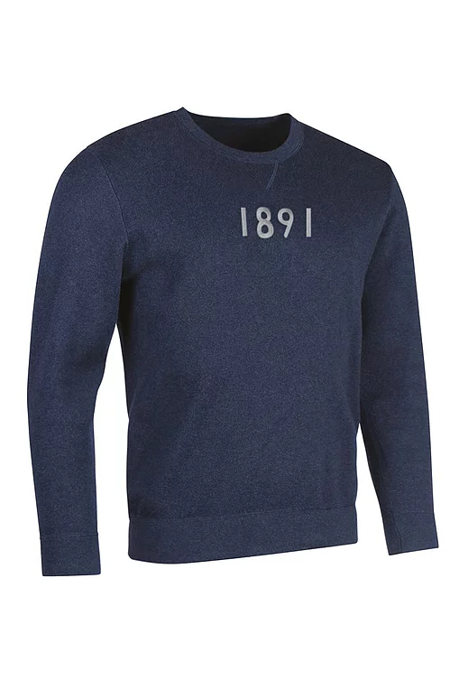Mens and Ladies Crew V Insert Touch of Cashmere Chest Heritage Luxury Sweatshirt Sale Navy Marl/Light Grey M