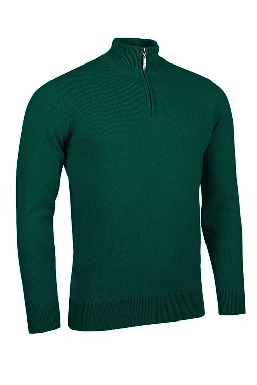 Mens Quarter Zip Lambswool Midweight Golf Sweater