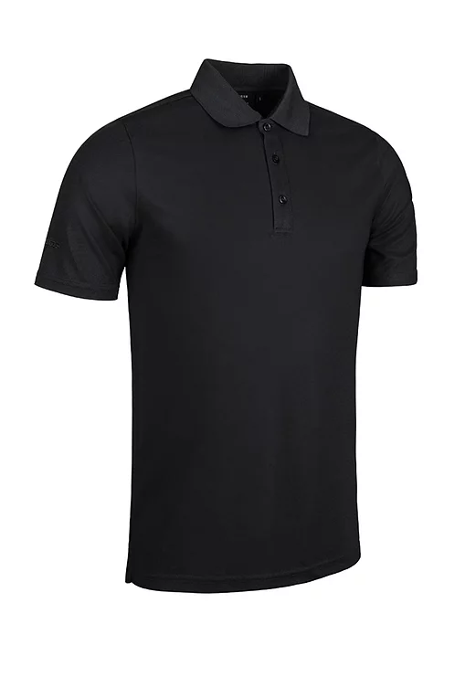 Mens Performance Pique Golf Polo Shirt Black S