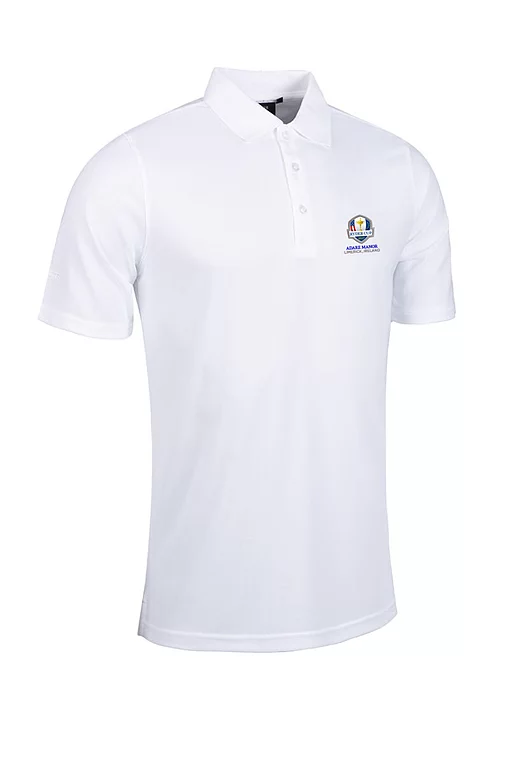 Official Ryder Cup 2027 Mens Performance Pique Golf Polo Shirt White M