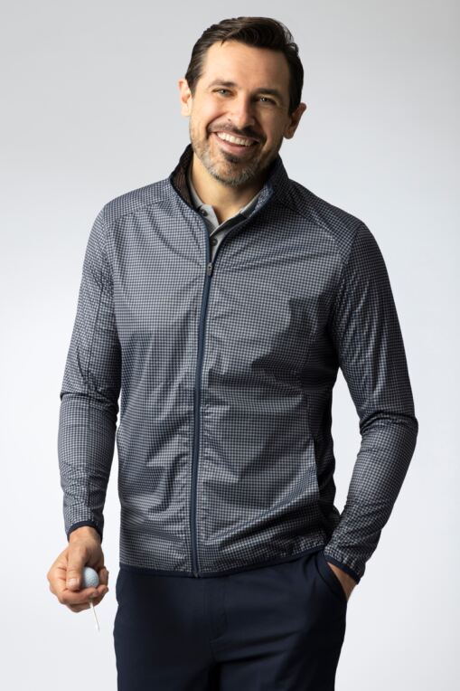 Black Tartan Plaid Men's Golf Shirts