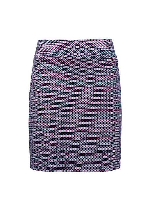 Ladies Lightweight Stretch Performance Golf Skort Navy/Raspberry Mosaic 8